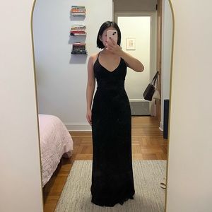 Reformation Black Gown with Criss Cross Straps